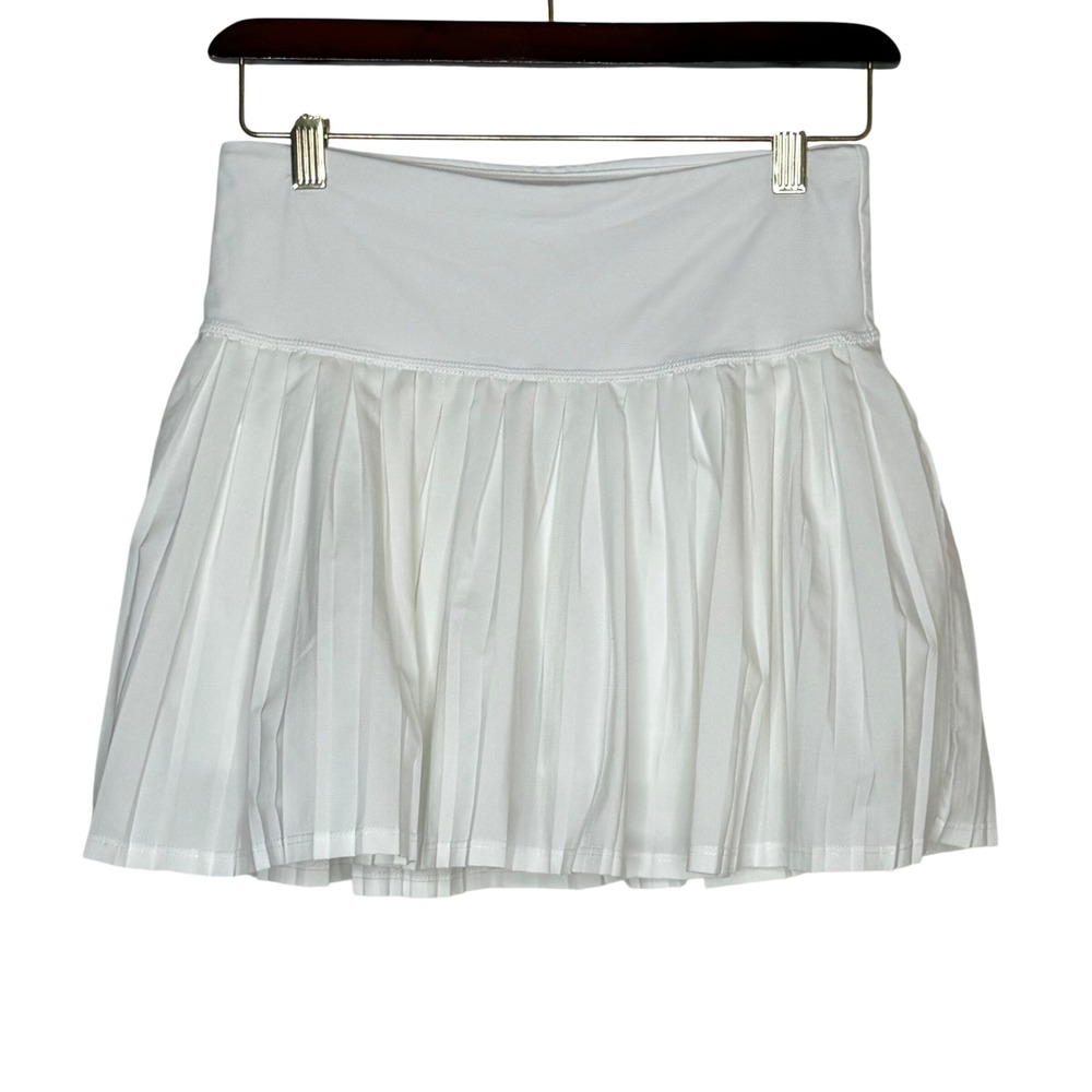 JoyLab White Pleated Tennis Skort Womens Small Activewear Skirt Shorts Pocket